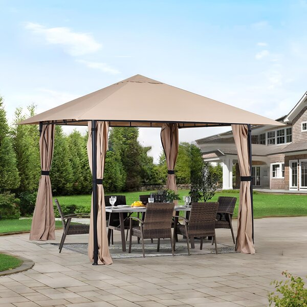 Sekey gazebo 3x3 gazebo da giardino gazebo da patio 4 pannelli laterali rimovibili e zip tenda da festa impermeabile tenda da giardino protezione solare