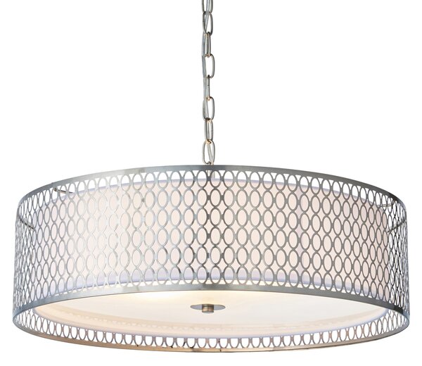 Lampada a sospensione Cordero | 3 luci | 10 W E27 | Metallo/tessuto/vetro