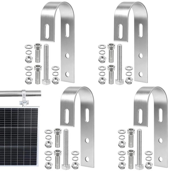 Supporto per centralina fotovoltaica da balcone, 4 ganci universali per moduli fotovoltaici