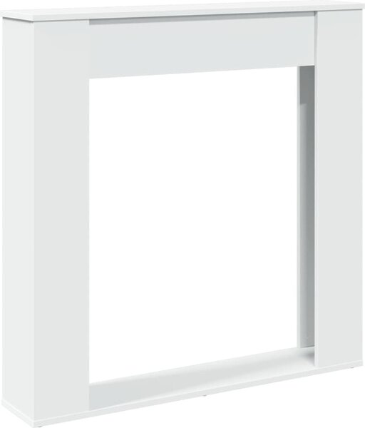 Cornice per Camino Bianca 100x20x100 cm in Truciolato