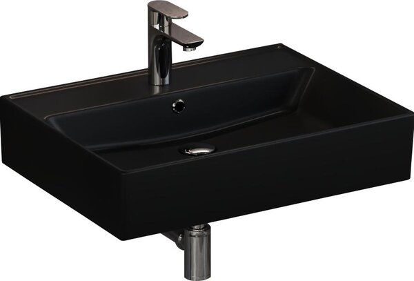 Aqua Bagno Loft Air lavabo in Vetroceramica 60cm nero opaco