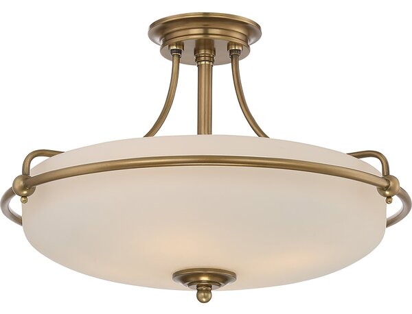 Lampada A Soffitto Contemporanea Griffin Metallo Ottone Anticato 4 Luci E27