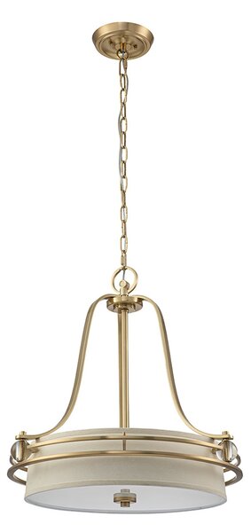 Lampadario Contemporaneo Gotham Metallo Ottone Spazzolato 4 Luci E27