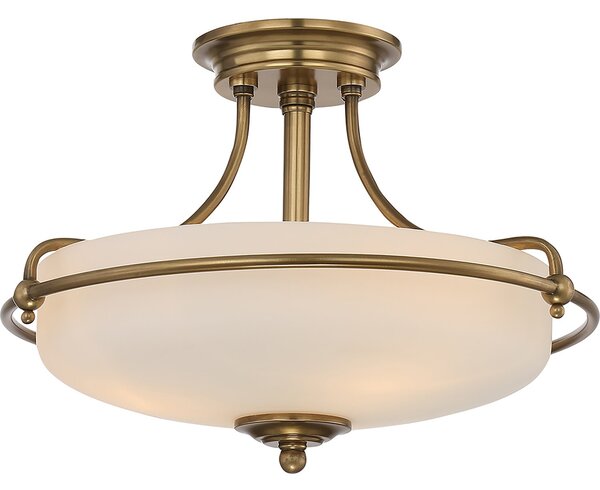 Lampada A Soffitto Contemporanea Griffin Metallo Ottone Anticato 3 Luci E27