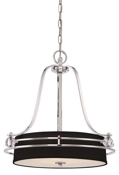 Lampadario Contemporaneo Uptown Gotham Metallo Argento Imperiale 4 Luci E27