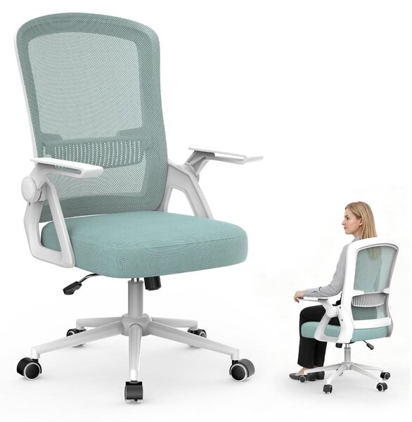Sedia da ufficio ergonomica - Altezza regolabile 10 cm - Verde - Per smart working e ufficio