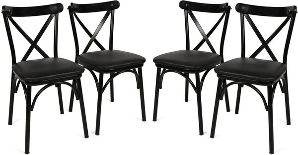 Skye Decor, Ekol 1331 V4, set di sedie (4 pezzi), nero, 100% PANNELLI DI PARTICELLE RIVESTITI IN MELAMMINA, 42 x 40 x 81 cm