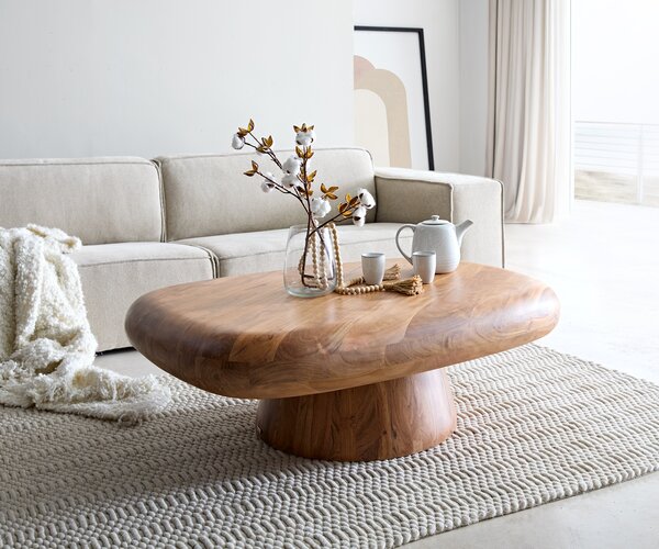 DELIFE Tavolino da divano Maskat, 120x90 cm, legno di acacia, finitura naturale