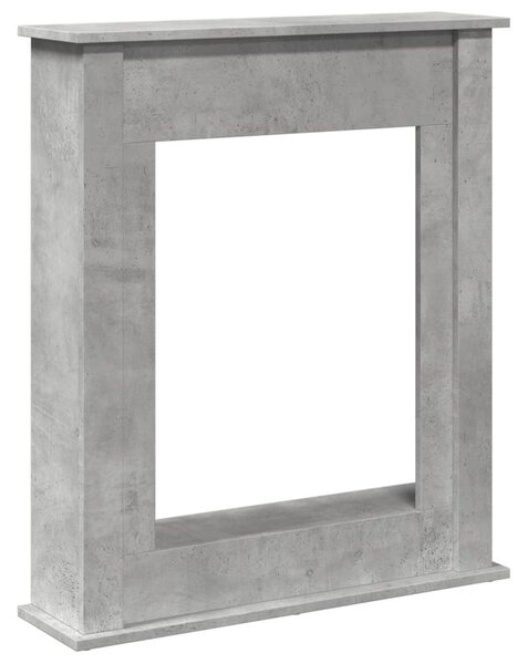 Cornice per Camino Grigio Cemento 75x20x87,5 cm in Truciolato