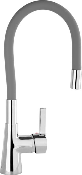 Rubinetto flessibile da cucina, grigio chiaro, rubinetto acqua, miscelatore lavello, miscelatore