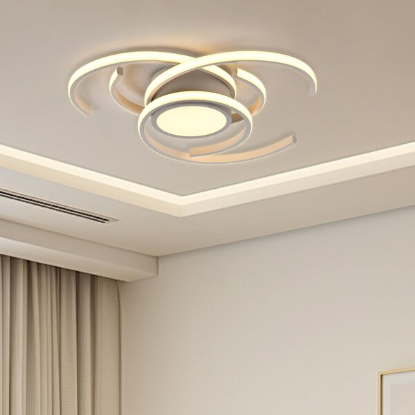 LQWELL Lampada da soffitto a LED, 33W 3000K, lampada moderna per cucina e camera da letto in alluminio, ideale per soggiorno, camera da letto e ufficio, 560*560*100 mm