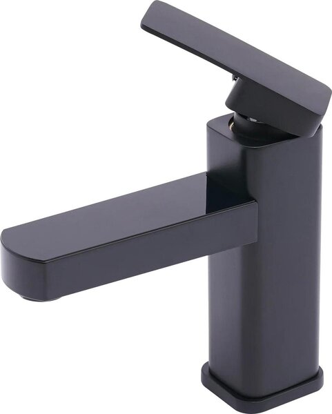 Rubinetto per lavabo, design moderno, struttura a tenuta stagna, nero