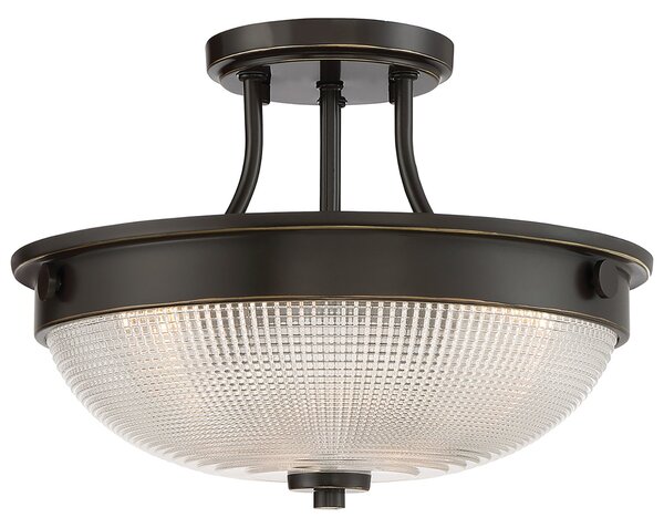 Lampada A Soffitto Contemporanea Mantle Vetro Bronzo Palladiano 2 Luci E27