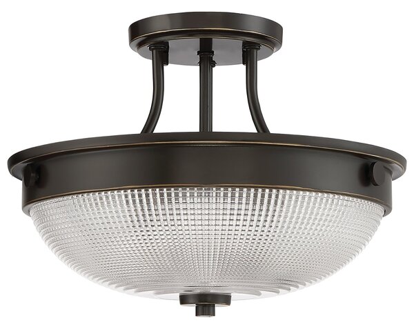 Lampada A Soffitto Contemporanea Mantle Vetro Bronzo Palladiano 2 Luci E27