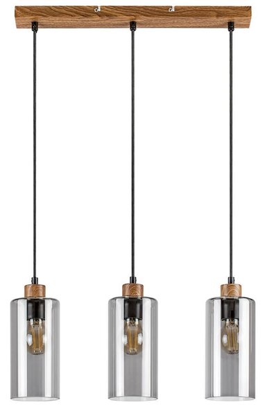 Rabalux 72123 Lampada a sospensione 3 spot Tanno, E27, marrone-grigio, rotonda, moderna, ø100mm