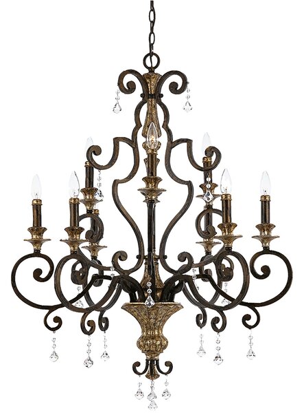 Lampadario Classico Marquette Acciaio Bronzo Heirloom 9 Luci E14
