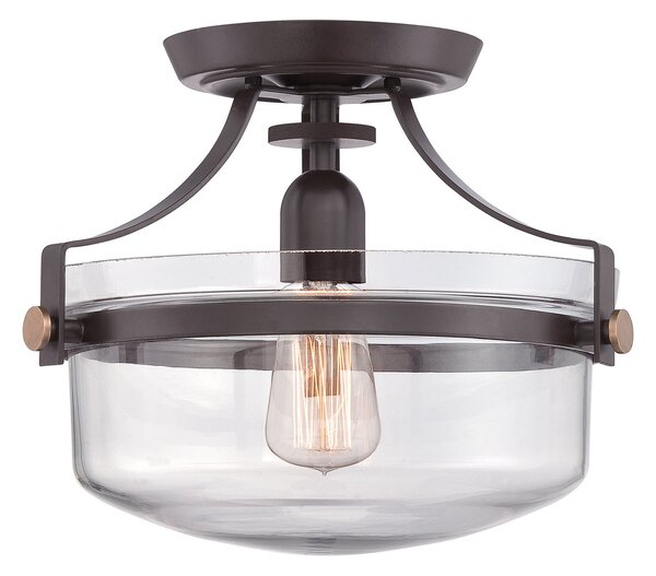 Lampada a Soffitto Industrial Nordica Trilogy Metallo Bronzo Antico 1 Luce E27