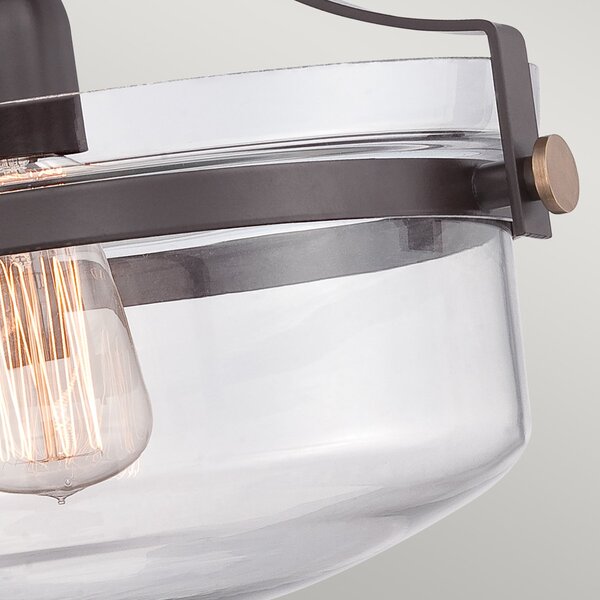 Lampada a Soffitto Industrial Nordica Trilogy Metallo Bronzo Antico 1 Luce E27