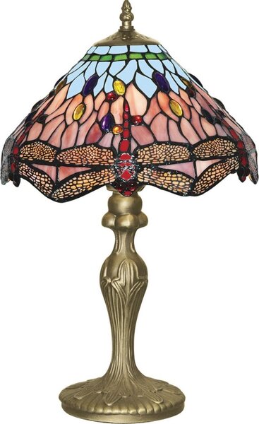 Lampada da tavolo in vetro metallo E27 45 cm in ottone colorato Lampada da tavolo in stile Tiffany