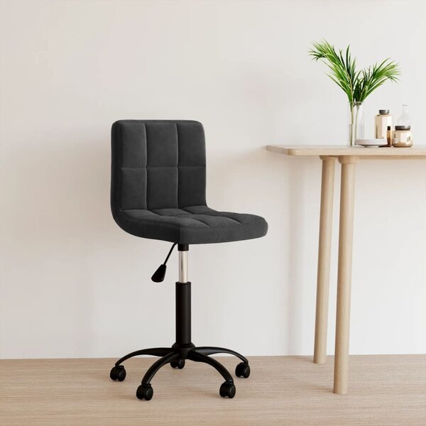 The Living Store Sedia da ufficio girevole in velluto nero