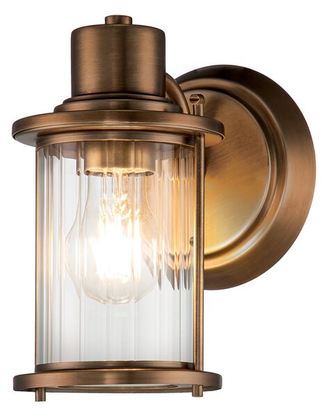 Applique Industrial Nordico Riggs Acciaio Ottone Anticato 1 Luce E14