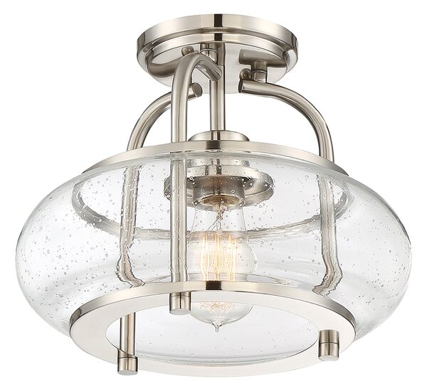 Lampada a Soffitto Industrial Nordica Trilogy Metallo Nichel Spazzolato 1 Luce E27