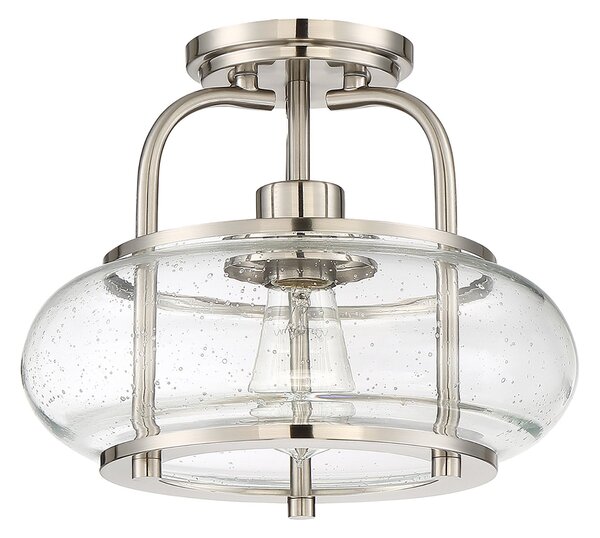 Lampada a Soffitto Industrial Nordica Trilogy Metallo Nichel Spazzolato 1 Luce E27