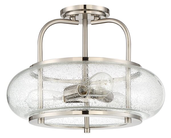Lampada a Soffitto Industrial Nordico Trilogy Metallo Nichel Spazzolato 3 Luci E27