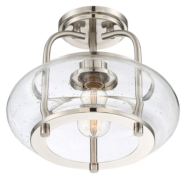 Lampada a Soffitto Industrial Nordica Trilogy Metallo Nichel Spazzolato 1 Luce E27