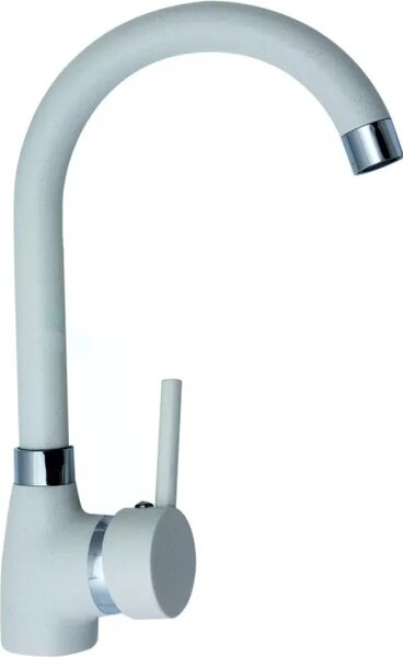 Rubinetto da cucina, 30Cm, Bianco, Con bocca girevole a 360°, Algea