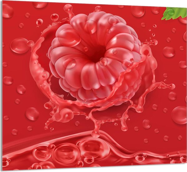 PIATTO IN VETRO PER CUCINA 65x60 Lampone