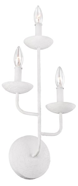 Applique Classica Annie Acciaio Bianco Gesso 3 Luci E14