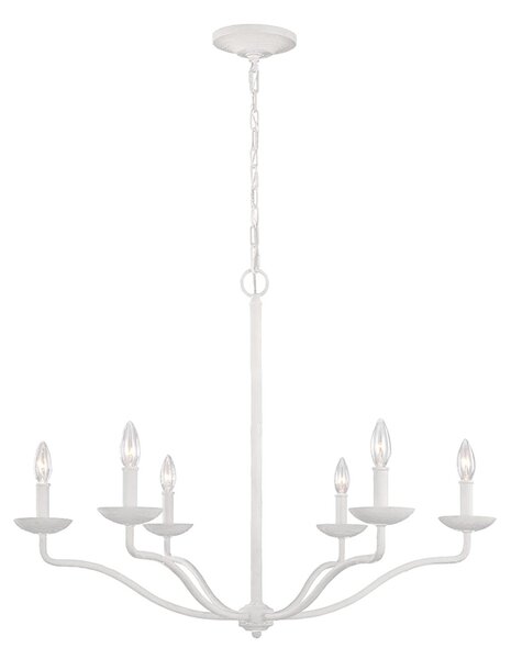 Lampadario Classico Annie Acciaio Bianco Gesso 6 Luci E14