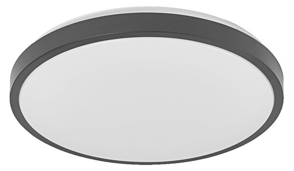 LEDVANCE ORBIS LONDON Plafoniera LED 400mm, nera, 24W, 2700lm, colore della luce bianco caldo, distribuzione della luce molto omogenea, lunga durata, modulo LED installato in modo permanente, rotonda, classe di protezione IP20, 3000K