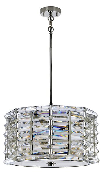 Lampadario Contemporaneo Shoal Acciaio Nichel Lucido 4 Luci E27