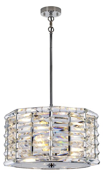 Lampadario Contemporaneo Shoal Acciaio Nichel Lucido 4 Luci E27