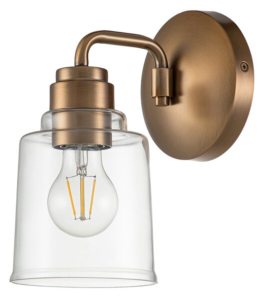 Applique Contemporanea Aivian Acciaio Ottone Anticato 1 Luce E27