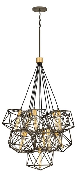 Lampadario Classico Astrid Acciaio Bronzo Metallico Opaco Oro Deluxe 11 Luce E27