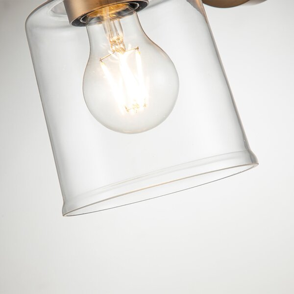 Applique Contemporanea Aivian Acciaio Ottone Anticato 1 Luce E27