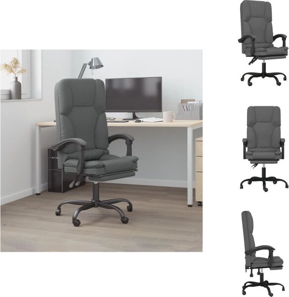 VidaXL Sedia da ufficio con funzione massaggio in tessuto grigio scuro - Sedie da ufficio