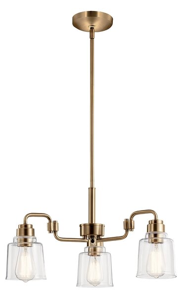 Lampadario Contemporaneo Aivian Acciaio Ottone Anticato 3 Luci E27