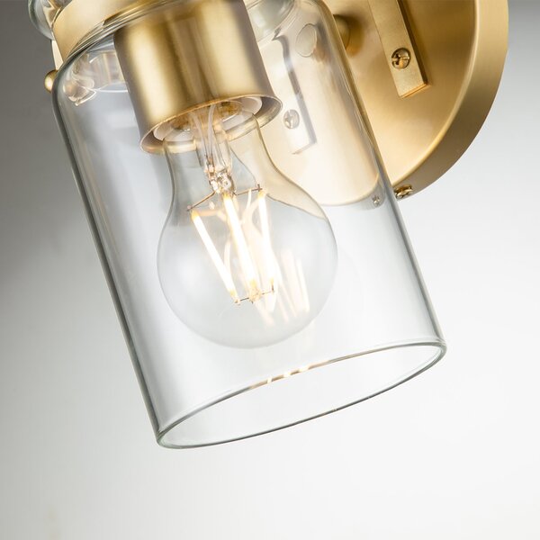 Applique Contemporanea Brinley Acciaio Ottone Spazzolato 1 Luce E27