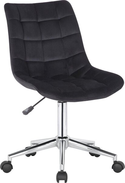 Sedia da ufficio in velluto - Sedia da ufficio ergonomica - Funzione regolabile in altezza e girevole | Colore: nero