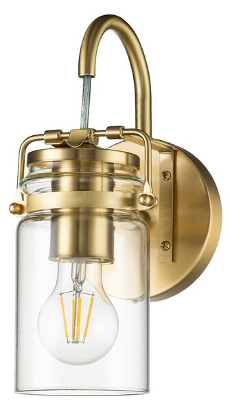 Applique Contemporanea Brinley Acciaio Ottone Spazzolato 1 Luce E27