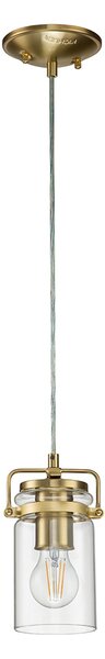 Sospensione Contemporanea Brinley Acciaio Ottone Spazzolato 1 Luce E27