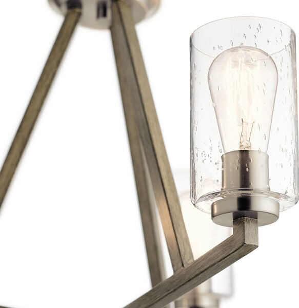 Lampadario Contemporaneo Deryn Acciaio Grigio Antico 3 Luci E27