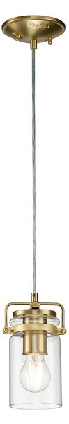 Sospensione Contemporanea Brinley Acciaio Ottone Spazzolato 1 Luce E27