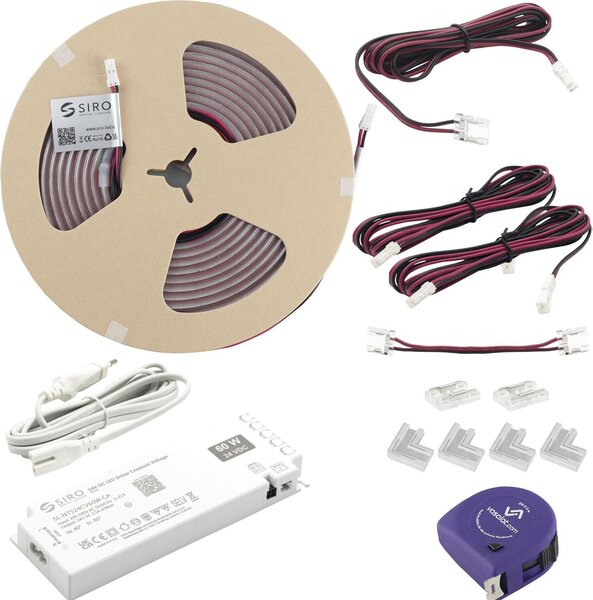 SIRO LED Set striscia LED 5 m 10 W/m 3000 K, IP65, 24 V/CC