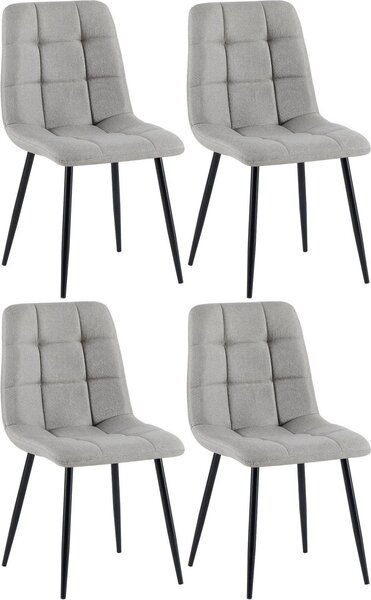 Confortevole sedia da pranzo - Sala da pranzo - Look moderno, ottimo comfort di seduta, protezione del pavimento. Colore: grigio chiaro