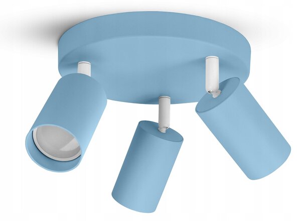 FKL DESIGN Home Lampada da soffitto Deco Lampada da soffitto Lampada per bambini Lampada per bambini a 3 luci GU10 Paralume regolabile Lampada di serie (N975-EG3-B)